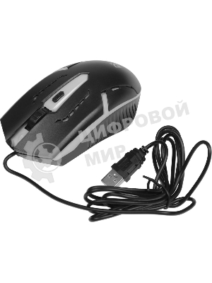 Мышь проводная Defender Hit MB-601 черный, 1200 dpi, USB, кнопки - 4