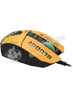 Мышь проводная A4Tech Bloody W63 Max Renegade желтый, 12000 dpi, USB, кнопки - 7