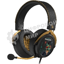 Гарнитура Bloody M595 Renegade чёрный, проводная, съёмный микрофон, подсветка