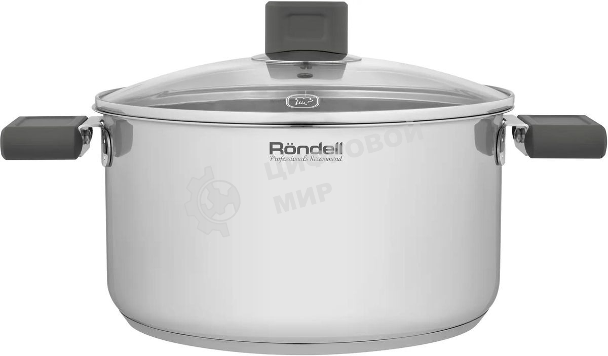 Кастрюля Rondell Quadro RDS-1597, 5.1 л, 24 см, с крышкой, сталь
