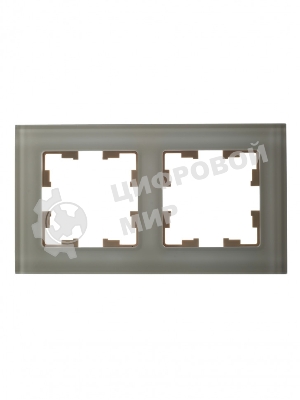 Рамка 2-местная IEK BRITE РУ-2-2-БрВа стекло ванильный