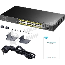 Коммутатор Cudy GS1028PS2 (L2) 24x1 Гбит/с 2SFP 24PoE+ 300W неуправляемый