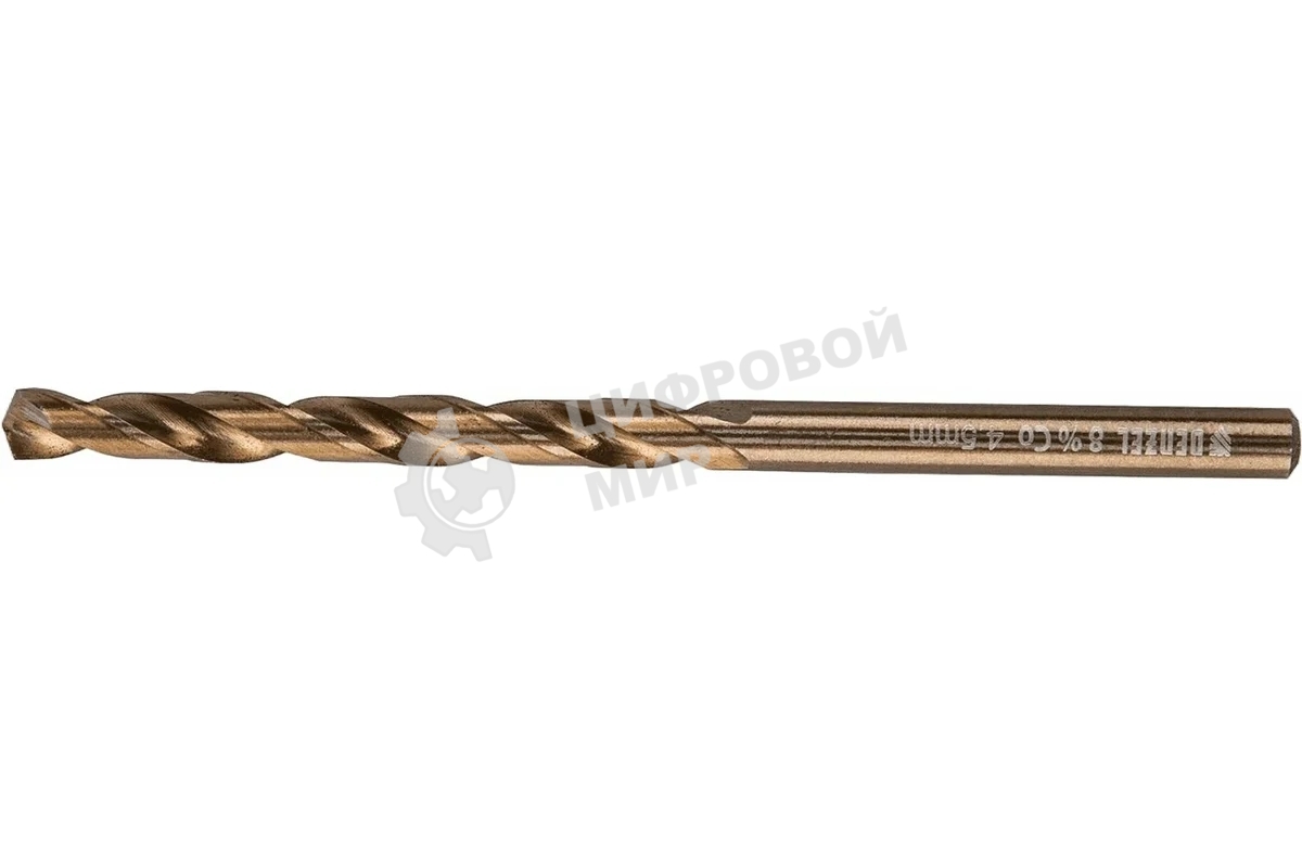 Сверло по металлу Denzel 4,5 мм, HSS Co-8%