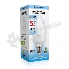 Светодиодная (LED) лампа Smartbuy-C37-05W/4000/E14 свеча на ветру матовая