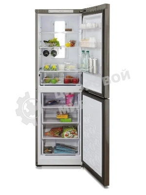 Холодильник Бирюса Б-I940NF нержавеющая сталь двухкамерный 210/130л морозилка снизу, No Frost