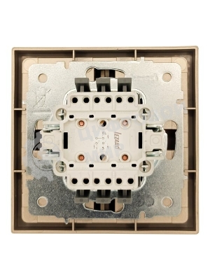 Выключатель 2-кл. СП ZIMA IP20 10А безвинт. зажим зол. LEZARD 704-3688-101QC