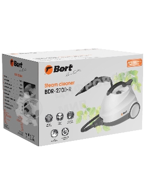Пароочиститель Bort BDR-2700-R, 2200 Вт; 4 бар; Постоянная подача пара 45 г/мин; Температура пара 143 °С; Емкость бачка 1200 мл; Объем бойлера 1,5 л; Время нагревания 360 с; Время непрерывной работы 35 мин; Длина шланга 2 м; Длина шнура питания 3 м; Размер 400x285x260 мм; Напряжение 220 В; Частота тока 50 Гц; Вес изделия 7,5 кг; Пароочиститель; Конструкция Напольный; Материал Корпуса Пластик; Съемный резервуар для воды;;;; автовыключение; Защита от перегрева; индикация низкого уровня воды;;; Вес брутто=5,5 (Вес нетто=5) кг; 55 x 35 x 36; набор аксессуаров 14 шт; Индикатор нагрева, Электронная система контроля уровня воды, Быстрый нагрев, Блокировка выключателя во включенном состоянии, Набор насадок в комплекте, Возможность долива воды; гарантия 2 г 93412987