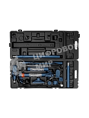 Растяжка гидравлическая Stels 51356 10 т, 17 предметов, 7 сменных насадок, в пласт. кейсе на колесах