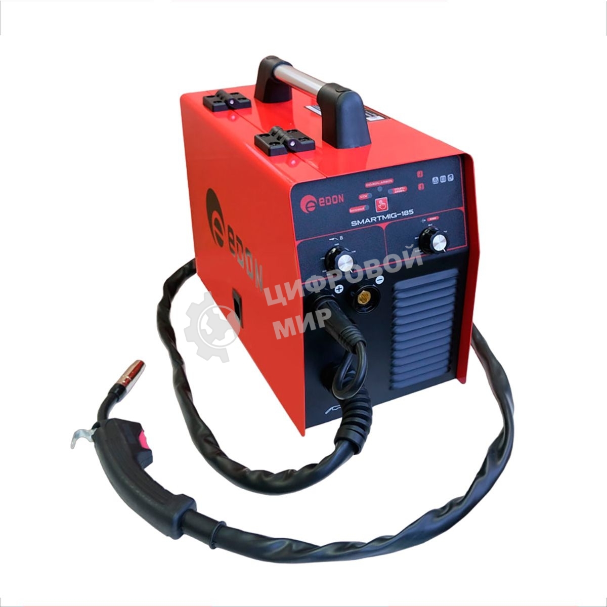 Сварочный аппарат полуавтоматический Edon ПрофиMIG-185 MIG 6,9кВт 20-185А, MMA 7,9кВт 20-185А, раб.цикл 60%, КПД 85%, диаметр: электроды 2-4мм, проволока 0,8-1мм