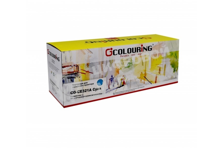 Картридж лазерный Colouring CG-CE321A голубой (1300 стр.) для принтеров HP LJ CP1525N/CP1525NW/CM1415/1415fnw