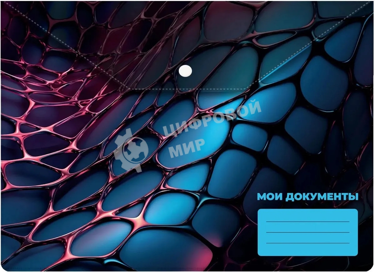 Конверт на кнопке Silwerhof Web A4 пластик 0.25мм