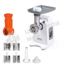 Мясорубка электрическая Аксион М321.03 белый, 1500 Вт, 1.7 кг/мин, реверс, защита от перегрузки, насадки - 5