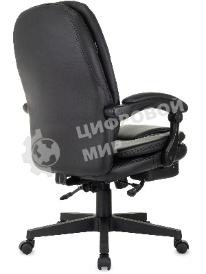 Кресло Бюрократ CH-868N-BF черный, экокожа, подставка для ног