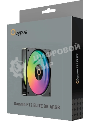Вентилятор для корпуса Ocypus Gaммa F12 Elite BK ARGB, 120x120x25мм, 4-PIN PWM, 600-1800 RPM, 26 DBA MAX, HYDRO BEARING