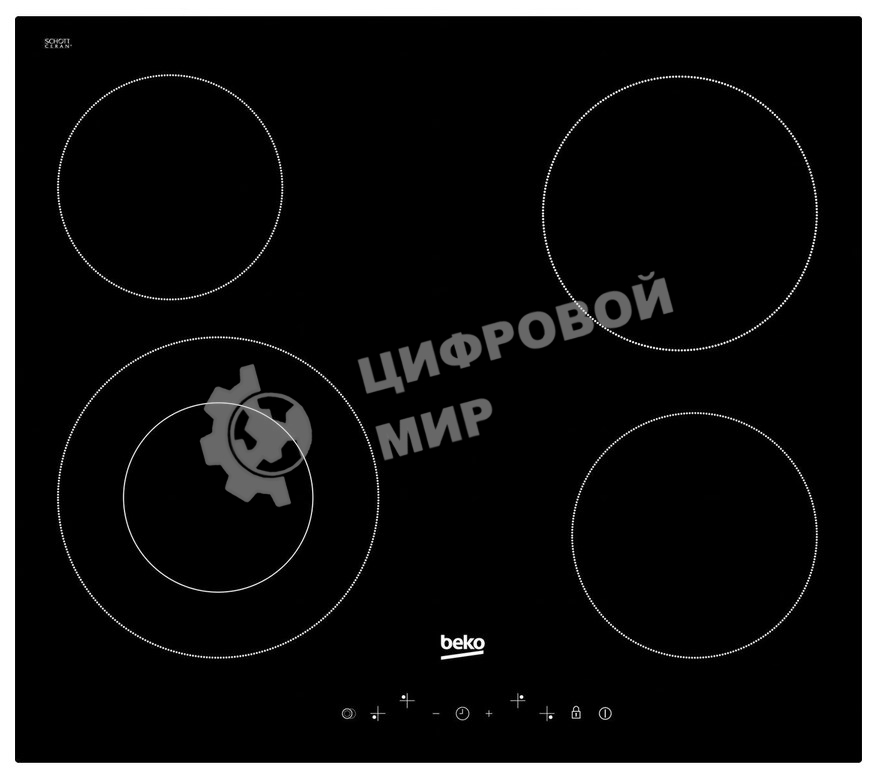 Встраиваемая электрическая варочная панель Beko HIC 64402 T, черный