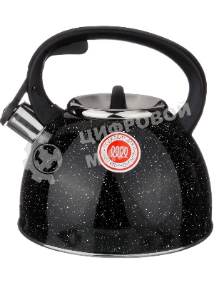 Чайник для плиты Agness 907-045 черный МРАМОР нерж. 2,5 л