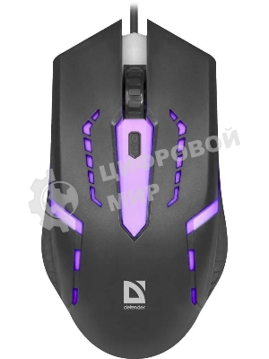 Мышь проводная Defender Hit MB-601 черный, 1200 dpi, USB, кнопки - 4