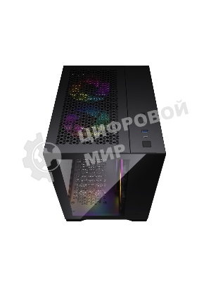 Компьютерный корпус Powercase Vision Micro, Black, Tempered Glass, 4х 120мм 5-color fan, черный, mATX (CVBM-L4)