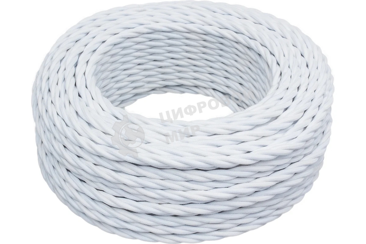 Провод ретро Bironi B1-434-71-50 3х1.5 матовый белый (уп. 50 м)