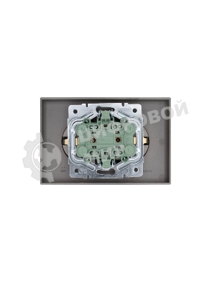 Розетка 2-м LEZARD СП OSEN с заземл. ПБТ, механизм, серый матовый 743-7400-127B