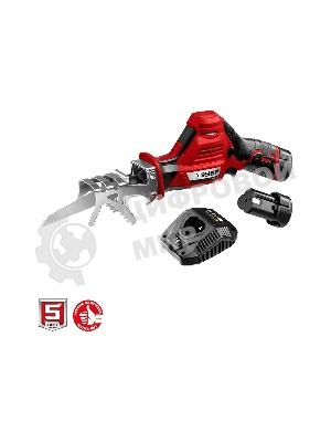 Пила сабельная Зубр 12В, 2 АКБ (2Ач), в коробке, СПЛ-125-22