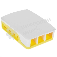 Корпус Qumo ABS Plastic, Raspberry Pi 4, белый/желтый