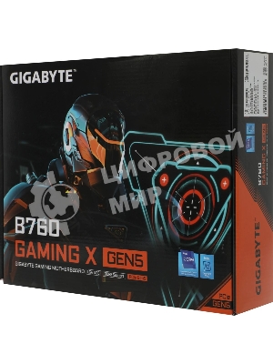Материнская плата Gigabyte B760 GAMING X GEN5, LGA1700, Intel B760, 4xDDR5, 4xSATA, 3xM.2, 1xPCIe 5.0 x16, 2xPCIe 3.0 x1, 1xHDMI, 1xDP, 1x2.5Gb LAN, 1xUSB-C 5Gbps, 1xUSB-A 10Gbps, 1xUSB-A 5Gbps, 5xUSB-A 2.0, 6x3.5 мм, 7.1, ATX