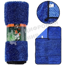 Салфетка LI-SA LS0113 из суперплотной микрофибры для чистки, сушки и полировки кузова 40х60см, высокий ворс, плотность 750г/м2 48879