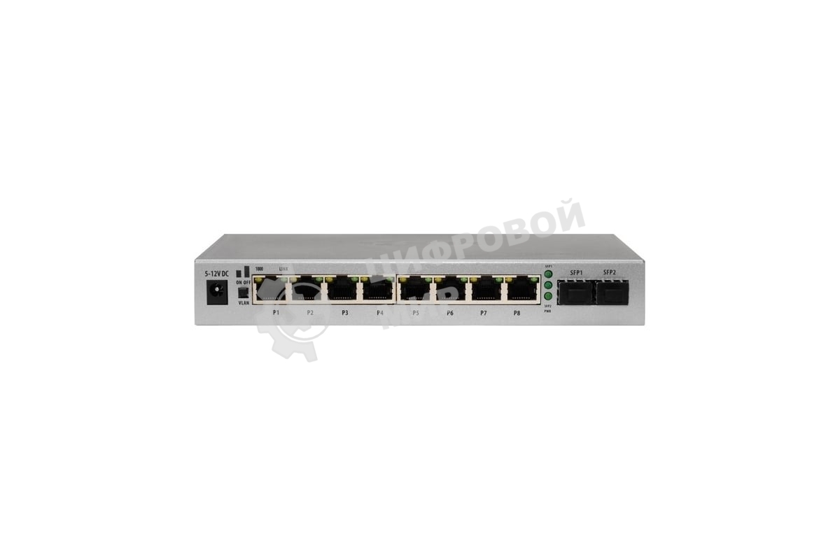 Коммутатор SNR SNR-S1908G-2S, 1Gbит/с, количество портов 8 шт, (L2)