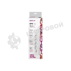 Удлинитель с сетевым фильтром Defender DFS 143, белый, 4розетки, USB+TypeC, 3 м.