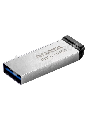 Флешка USB ADATA UR350 (UR350-64G-RSR/BK), 64Gb, USB 3.2, R/W 100/15, серебристый/черный