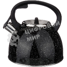 Чайник для плиты Agness 907-045 черный МРАМОР нерж. 2,5 л