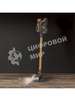 Пылесос вертикальный Endever SkyClean VC-301 черный/оранжевый, питание от аккумулятора, 75 Вт, уборка сухая, пылесборник 0,8 л