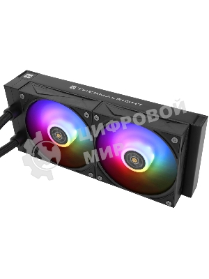 Водяное охлаждение для процессора Thermalright Grand Vision 240 (240mm, LED, Black, ARGB/Fans: 2x120mm, 80.45CFM, 29.4dBA, 2150RPM/Pump height 72.5mm, 6400RPM, Rad thickness 27mm/S: 1700, 1200, 1851, 115X, 2011, 2066, AM5, AM4)