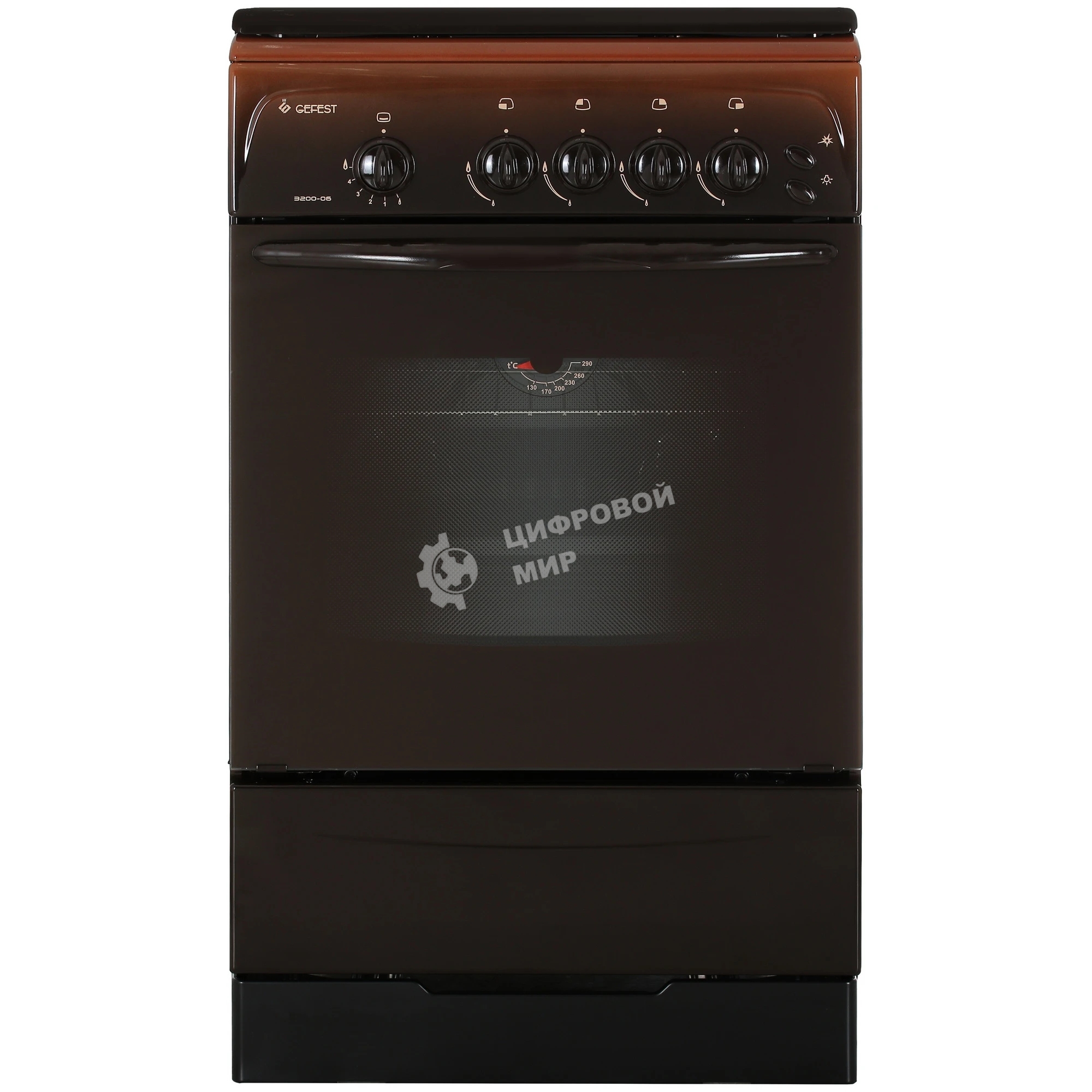 Плита газовая Gefest ПГ 3200-06 К19 коричневый, конфорок 4 шт, духовка 42 л, 50 см x 85 см x 57 см