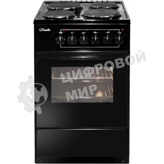 Плита электрическая Лысьва ЭП 411 черный, конфорок 4 электрических, духовка 57 л, 50 см x 84 см x 60 см