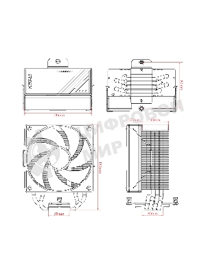 Кулер ID-Cooling FROZN A410 ARGb черный 120мм алюминий/медь 2000rpm 30db 4-pin 220W 152мм