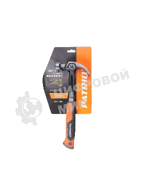 Молоток-гвоздодер цельнокованый Patriot FCH 450, кругл.боек 450 гр, 50-58 HRC, фиберглас.рукоять, прямой гвоздодер малый вес, компактный размер, антивибрацион.система, магнитный гвоздодержатель, 775 гр