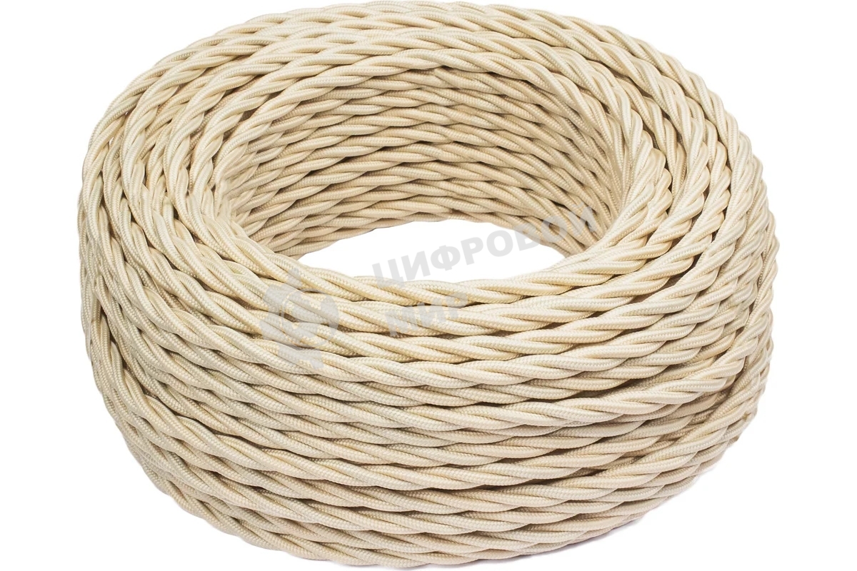 Провод ретро Bironi B1-434-719-50 3х1.5 матовый золото песочное (уп. 50 м)