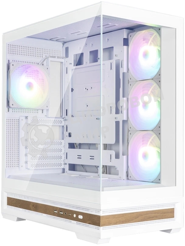 Компьютерный корпус ZALMAN P40 NAMU, ATX, белый, WINDOW, WOODEN ELEMENTS, 2xCombo(2.5” or 3.5”), 1xUSB TYPE-C, 2xUSB 3.0, SIDE 3x120мм ARGB, REAR 1x120мм ARGB