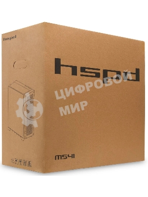 Компьютерный корпус без блока питания Case HSPD M541, Mesh Mid Tower, черный, TG, 0.7 SPCC, no fans, ATX, mATX, mITX, 170/405/210мм, 2x2.5