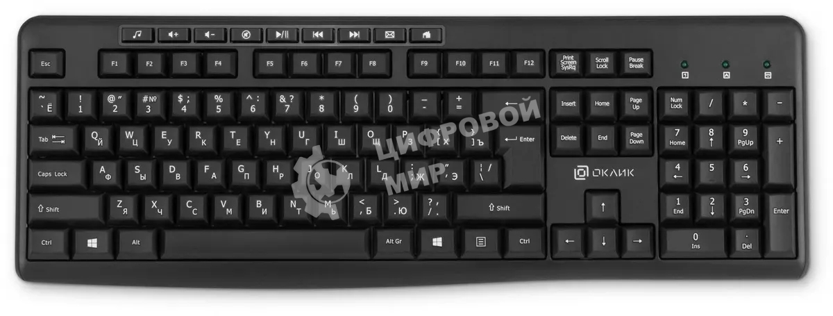 Клавиатура беспроводная Oklick K225W (1875232) USB, Радиоканал, черный