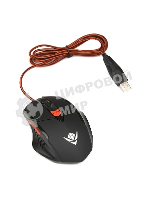 Мышь проводная Dialog MOG-11U Nakatomi Gaming - 6 кнопок + ролик, USB,черная
