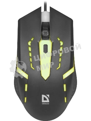 Мышь проводная Defender Hit MB-601 черный, 1200 dpi, USB, кнопки - 4
