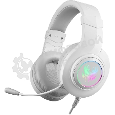 Гарнитура Defender Ghost LED белый, проводная, USB / 2 x mini jack 3.5 мм, подсветка