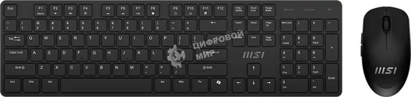 Комплект клавиатура+мышь MSI K200 Combo MS-8ZA4 беспроводной, USB, 1600 DPI, чёрный
