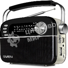 Радиоприемник SVEN SRP-505 (4 Вт, FM/AM/SW, USB, SD/microSD, Bluetooth, 1200 мА·ч)черный
