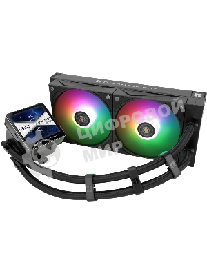Водяное охлаждение для процессора Thermalright Grand Vision 240 (240mm, LED, Black, ARGB/Fans: 2x120mm, 80.45CFM, 29.4dBA, 2150RPM/Pump height 72.5mm, 6400RPM, Rad thickness 27mm/S: 1700, 1200, 1851, 115X, 2011, 2066, AM5, AM4)