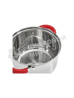 Кастрюля WEBBER BE-344/2 6,6 л, из нержавеющей стали со стеклянной крышкой