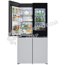 Холодильник LG GR-A24FQAKM серый трехкамерный 382/145л морозилка снизу, No Frost, Side by Side